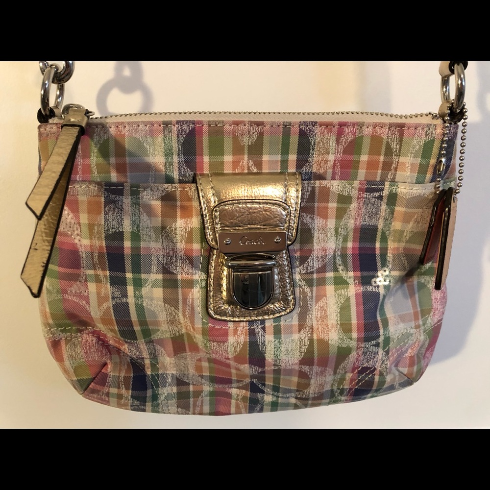 Pastel Plaid Coach Crossbody Purse